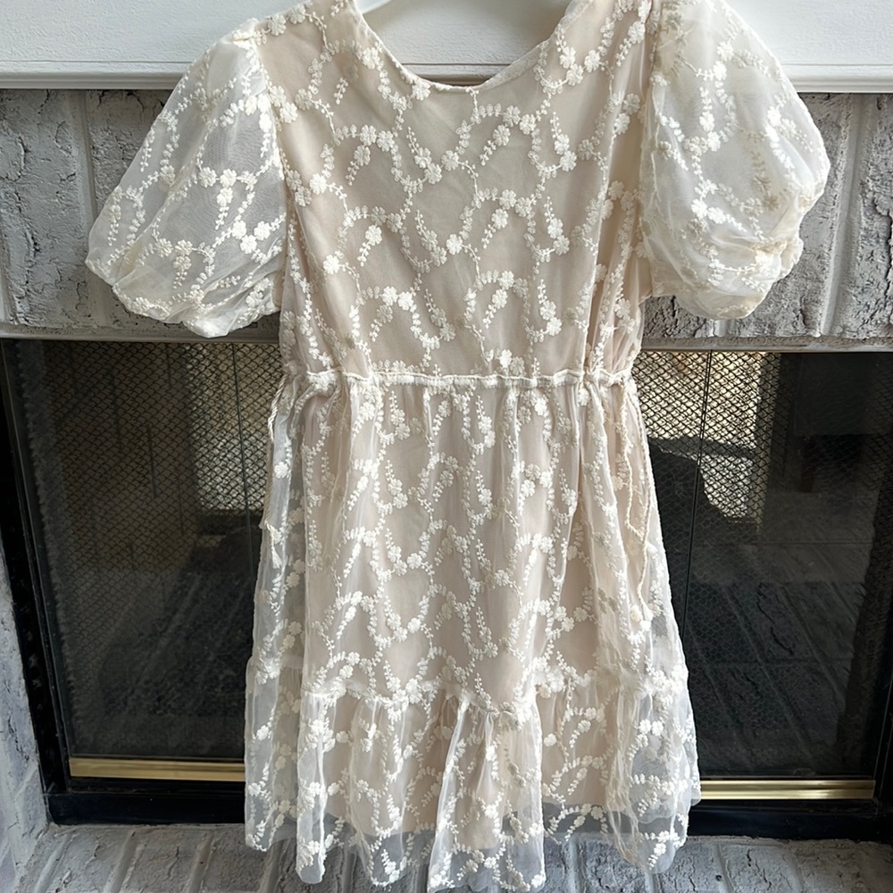 Zara cream lace dress
